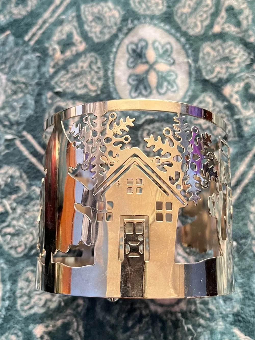 Bath & Body Works Silver Snow Scene Candle Holder ⛄️